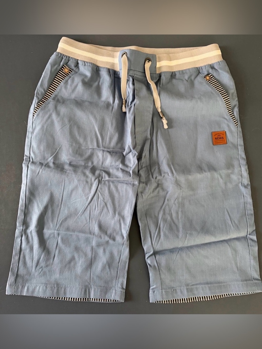 Men’s Casual Light Blue Drawstring Shorts Med